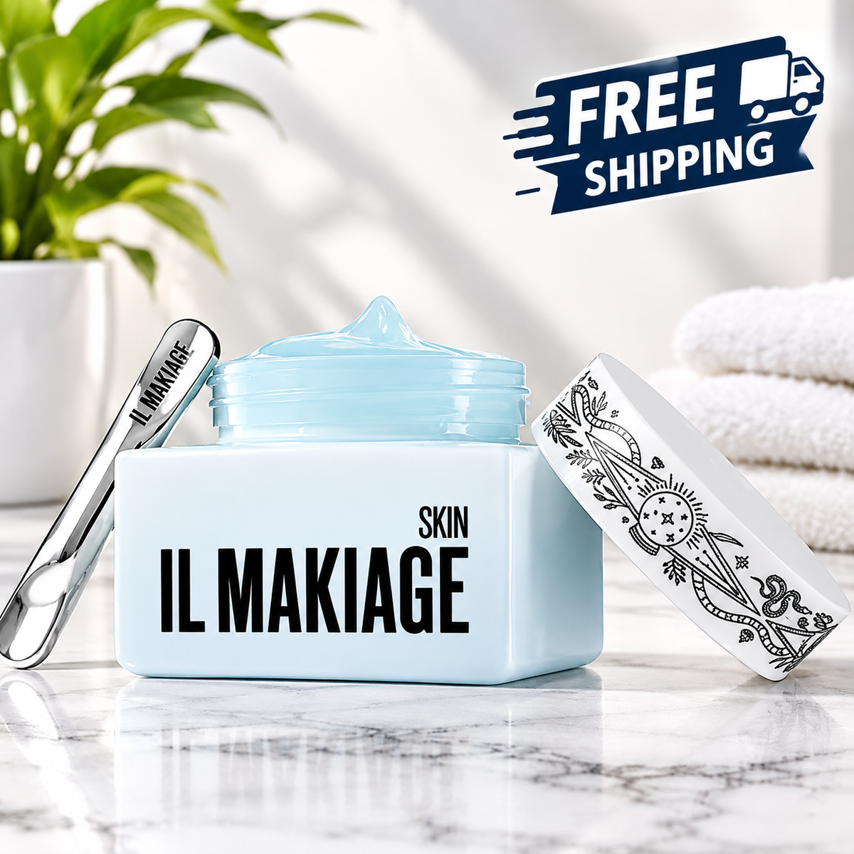 IL MAKIAGE skin care moisturizing cream in cosmetic jar with lid and applicator