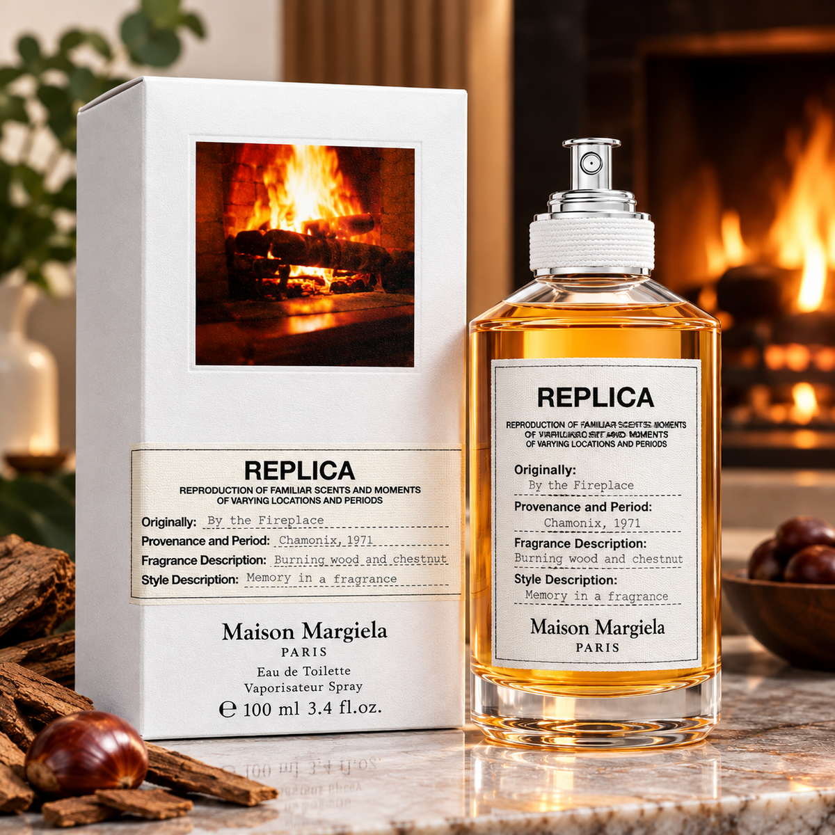 REPLICA By the Fireplace Eau de Toilette 100ml – Warm Woody Fragrance