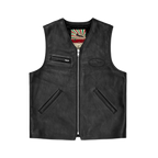 SKYDIVE LEATHER VEST [BLACK]