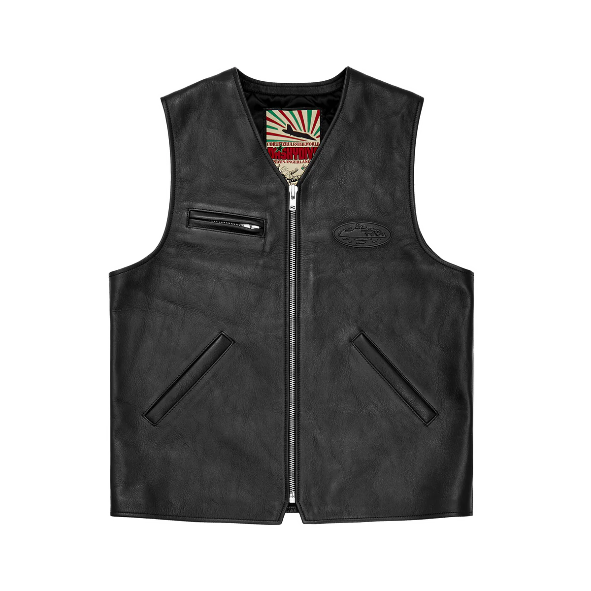 SKYDIVE LEATHER VEST [BLACK]