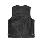 SKYDIVE LEATHER VEST [BLACK]