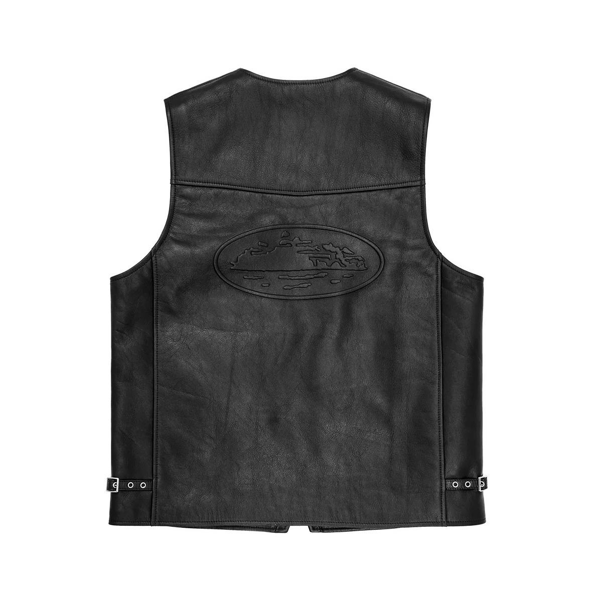 SKYDIVE LEATHER VEST [BLACK]