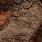 DIAMOND HOODED FUR JACKET [BROWN]