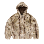 PELT HOODED FUR JACKET [FAWN]