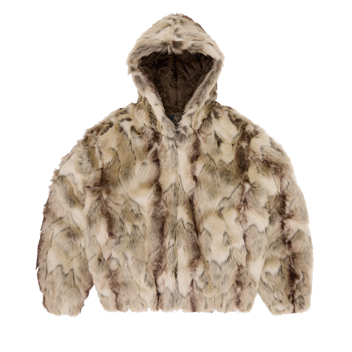 PELT HOODED FUR JACKET [FAWN]