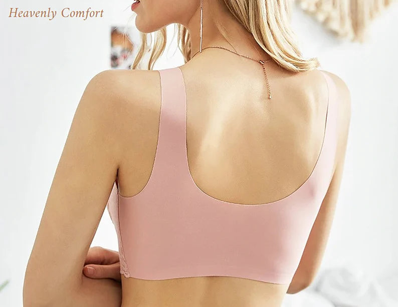 Comfort Seamless Bra, Feather Lace Design, No Wire Bra, Invisible Comfort Bra, Seamless Bralette Petite Comfortable Push Up Bra Gift for Her