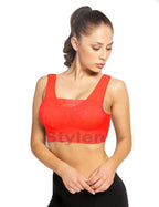 Women padded top sports bra ladies bandeau comfort seamless Full Coverage lace Bra Yoga Exercise Bralette crop top vest