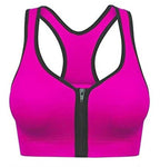 Women Seamless Zip front Sports Bra Non Wired Yoga Fitness Vest Sexy Crop Top Tank