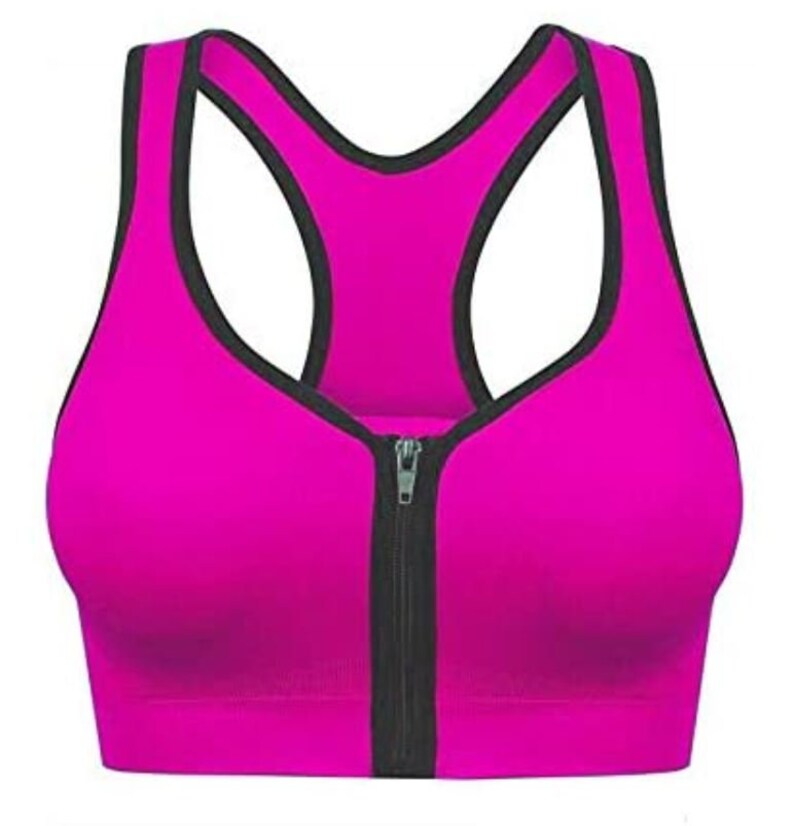 Women Seamless Zip front Sports Bra Non Wired Yoga Fitness Vest Sexy Crop Top Tank