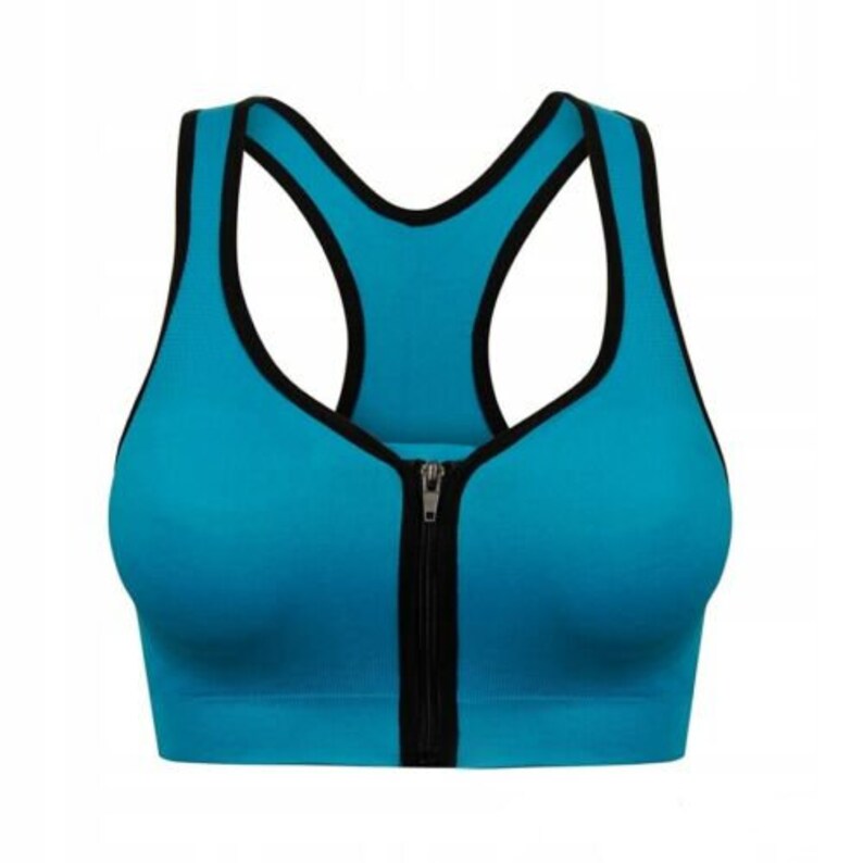 Women Seamless Zip front Sports Bra Non Wired Yoga Fitness Vest Sexy Crop Top Tank