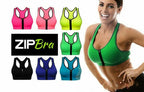 Women Seamless Zip front Sports Bra Non Wired Yoga Fitness Vest Sexy Crop Top Tank