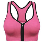 Women Seamless Zip front Sports Bra Non Wired Yoga Fitness Vest Sexy Crop Top Tank
