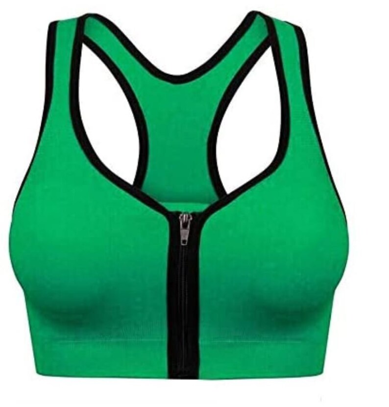 Women Seamless Zip front Sports Bra Non Wired Yoga Fitness Vest Sexy Crop Top Tank