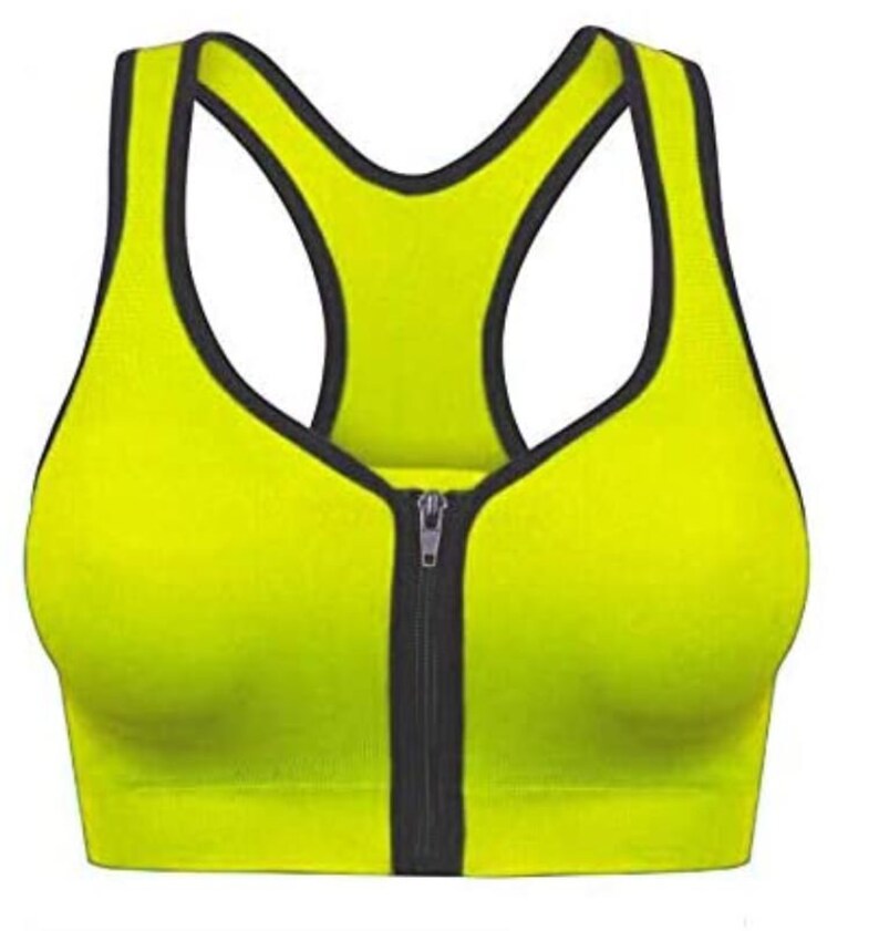 Women Seamless Zip front Sports Bra Non Wired Yoga Fitness Vest Sexy Crop Top Tank