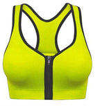 Women Seamless Zip front Sports Bra Non Wired Yoga Fitness Vest Sexy Crop Top Tank