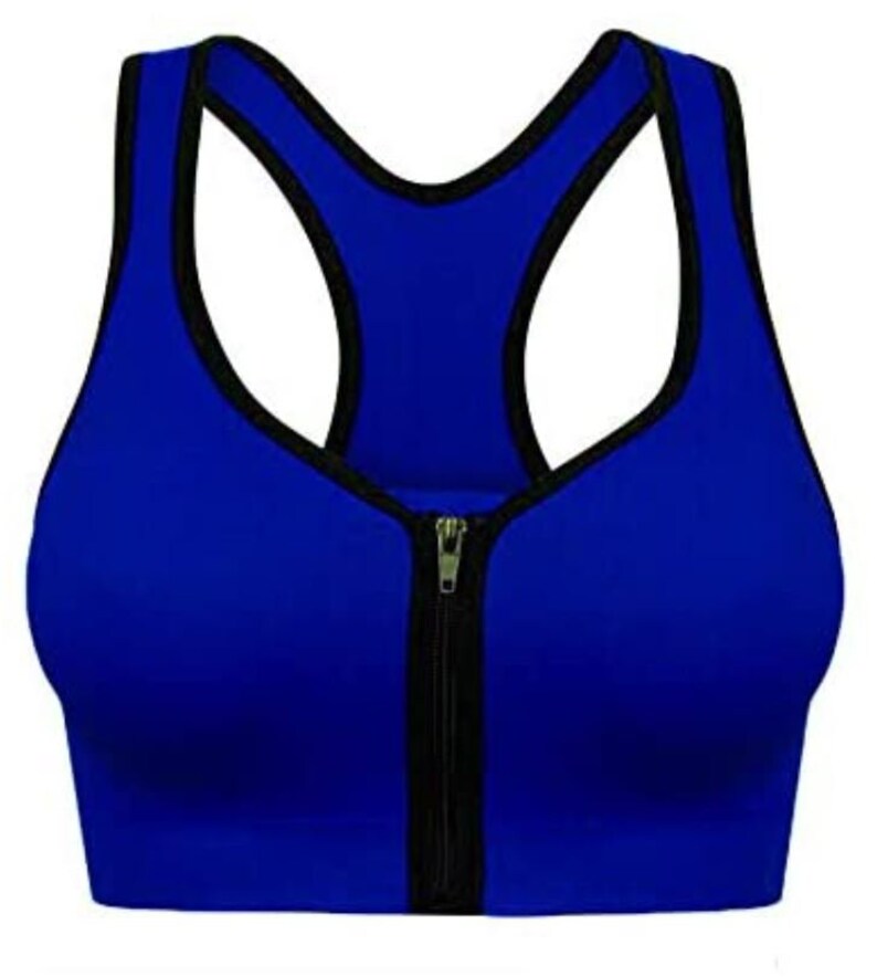 Women Seamless Zip front Sports Bra Non Wired Yoga Fitness Vest Sexy Crop Top Tank