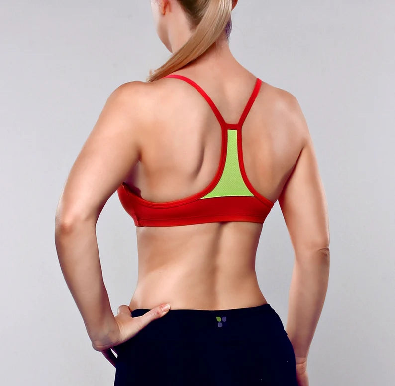 Crimson Red Yoga Sport Bra: Lightweight Stretch Fit