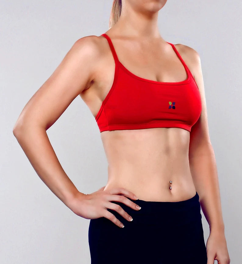 Crimson Red Yoga Sport Bra: Lightweight Stretch Fit
