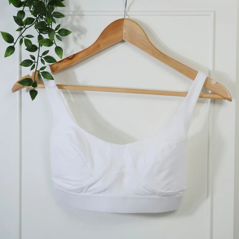 Organic Cotton White Non-wired Bra - Sustainable Women's Underwear