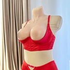 Plus Size Satin Cupless Corset Bra: Open Shelf, Extra Support