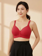 Women Plus Size Front Buckle Push Up Bra Adjustable Breathable Comfortable Daily Wear Bra Seamless Thin Cup Support Bra