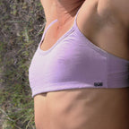 Sand Zen Sports Bra: Beige Cotton Minimalist Bra Yoga Top with Adjustable Straps