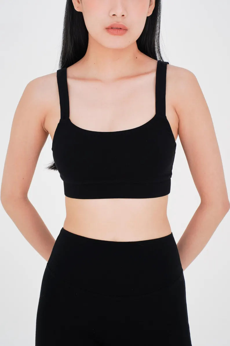 Organic Bamboo Yoga Bra – Sustainable Pilates Top, Eco Friendly Activewear