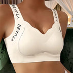 Ribbed Wireless Bra, Seamless Push Up Bralette, Plus Size Support Bra, Wide Strap Everyday Underwear, Women’s Comfort Lingerie