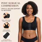 Front Closure Post Surgery Bra for Women, Wireless Compression Mastectomy Support Bra, Full Coverage Comfort Bra