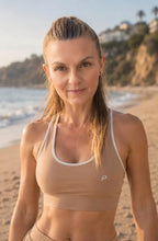Women’s Padded Sports Bra – Sun Beige | Supportive Activewear Bra for Gym, Yoga & Travel