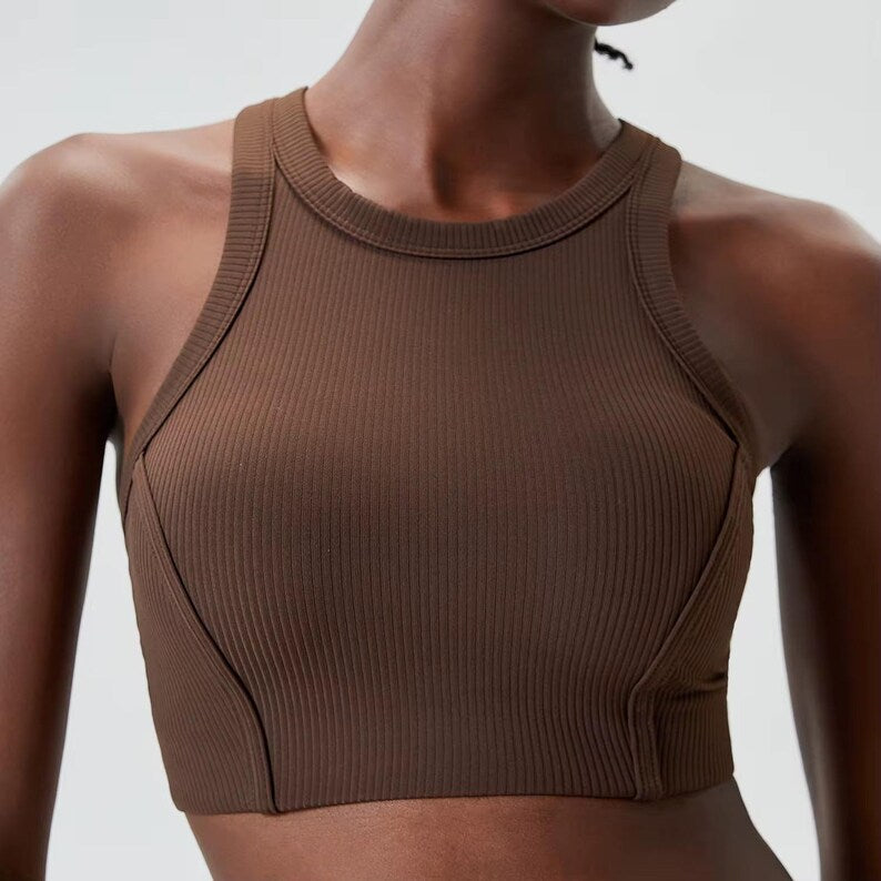 Women's High Impact Ribbed Sports Bra