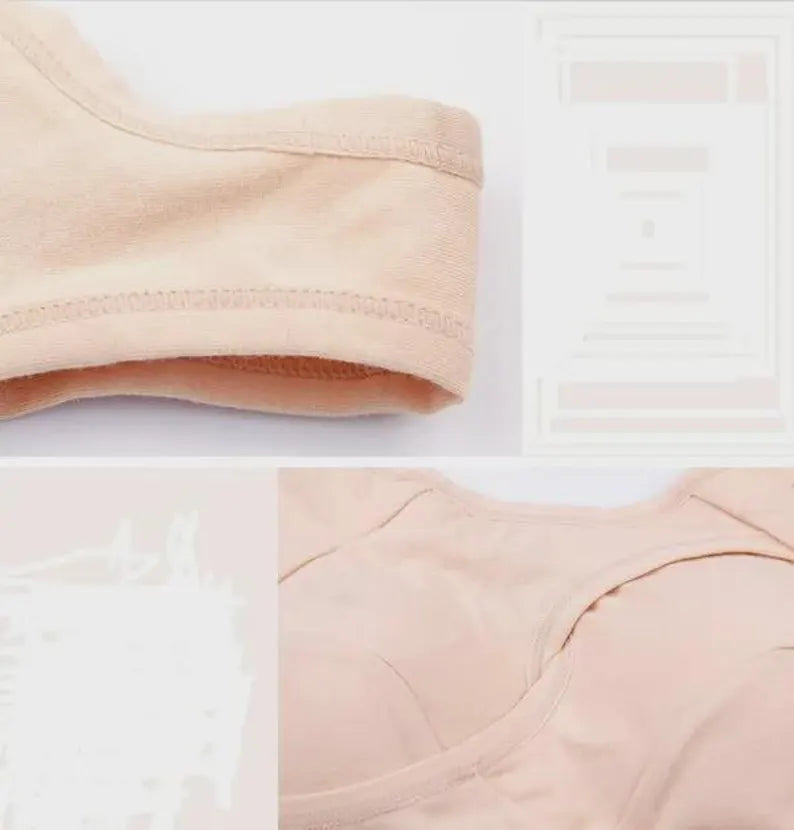 Plus Size Cotton Wireless Sleep Bra, Soft Breathable Seamless Lounge Bralette