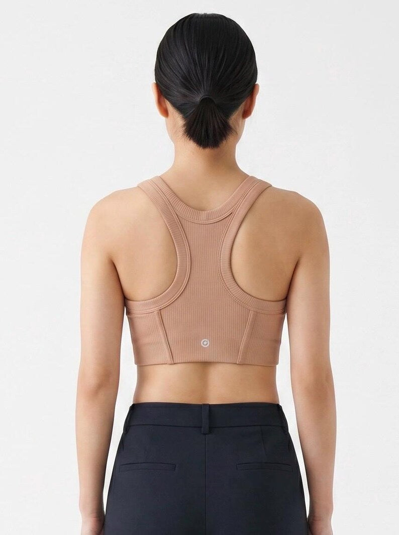 Women's High Impact Ribbed Sports Bra
