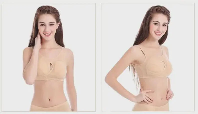 Plus Size Cotton Wireless Sleep Bra, Soft Breathable Seamless Lounge Bralette