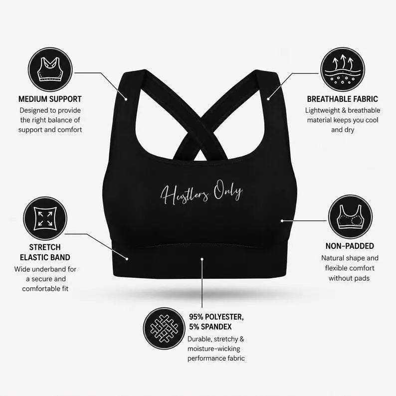 Women's Medium Support Sports Bra | Breathable Workout Bra | Lightweight Gym Bra | Stretch Activewear Top | Running, Yoga and Training Bra