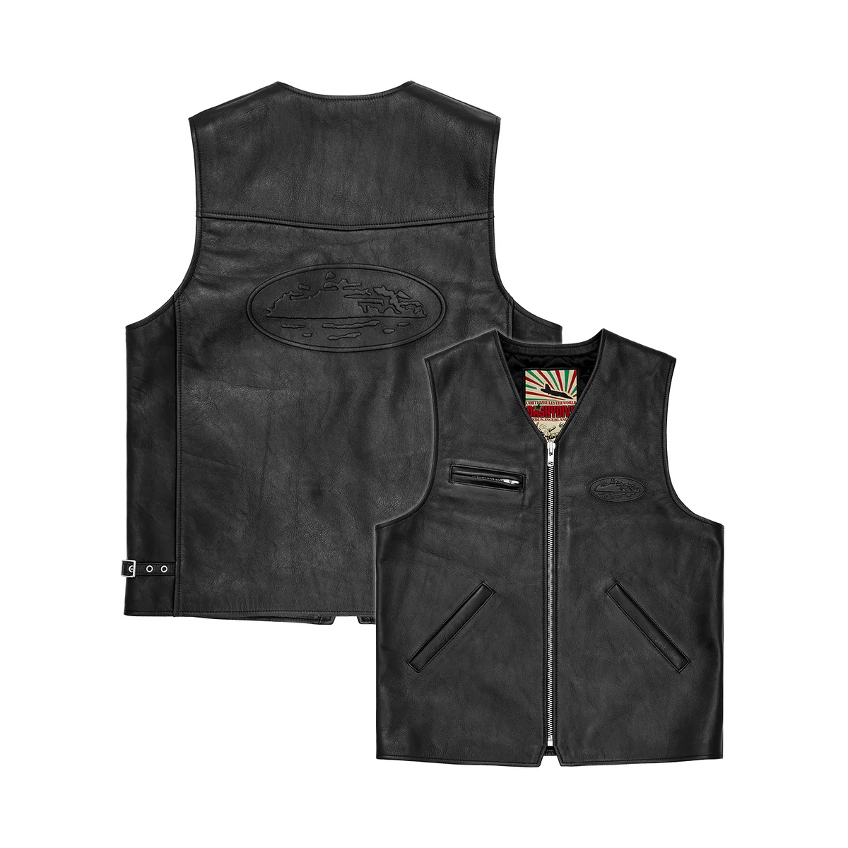 SKYDIVE LEATHER VEST [BLACK]